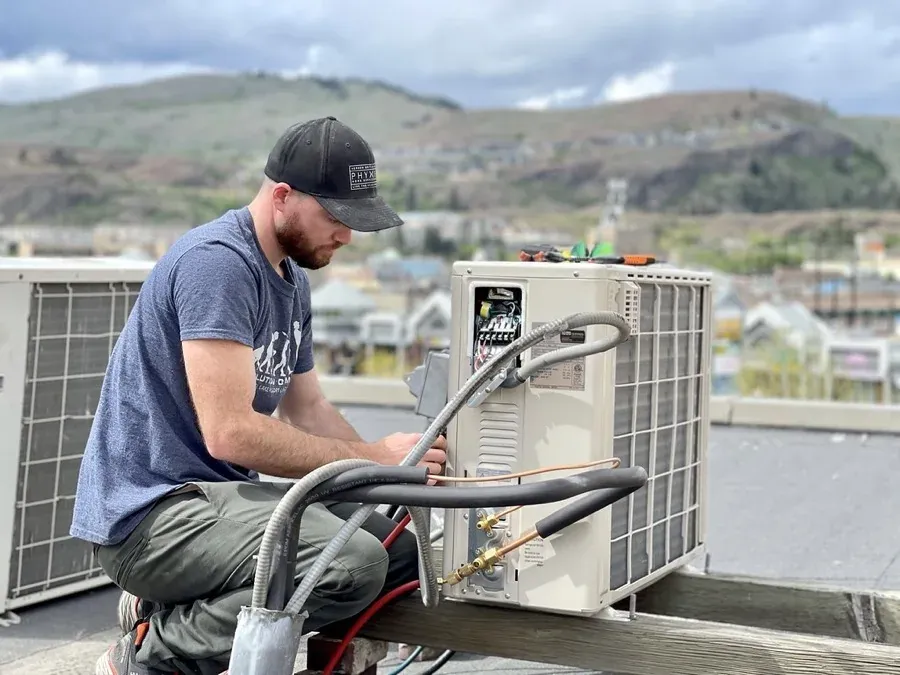 Outdoor condenser unit of a mini split system, equipment homeowners often buy mini splits online to replace